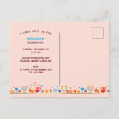 Gelukkig Hanukafeest Gouden Hanukkia Uitnodiging Briefkaart (Achterkant)