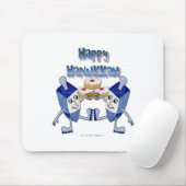 Gelukkig Hanukka Dansende Driehoeken Jeldonut Muismat (Met muis)