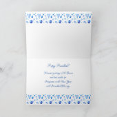 Gelukkig Hanukka Feest Mooie Blauwe Decoratie Kaart (Binnen)