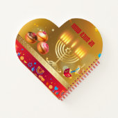 Gelukkig Hanukka Lichten Joodse Feestdag Goud Hebr Notitieboek (Achterkant)