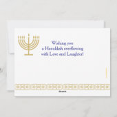 Gelukkig Hanukka Menora Joods Feest Hebreeuws Feestdagenkaart (Achterkant)