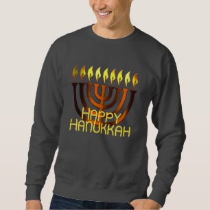 Gelukkig Hanukka Menora Koper Roest Trui