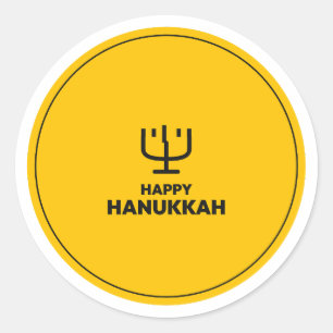 Gelukkig Hanukka Menora Lichtfestival Joods H Ronde Sticker
