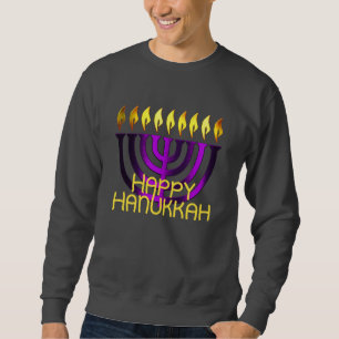Gelukkig Hanukka Menora Paars Trui