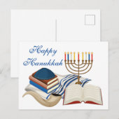 Gelukkig Hanukka Menorah Briefkaart (Voorkant / Achterkant)
