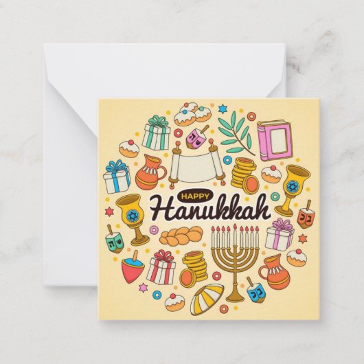 Gelukkig Hanukka Notitiekaartje (Voorkant)