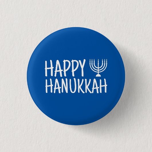 Gelukkig Hanukka Ronde Button 3,2 Cm (Voorkant)