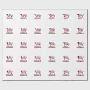 Gelukkig Hanukkah Dachshund Menora Hond Shirt Ontw Cadeaupapier
