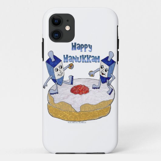 Gelukkig Hanukkah Dansende Dreidels Gelei Donut Case-Mate iPhone Case (Achterkant)