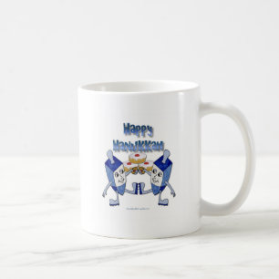 Gelukkig Hanukkah Dansende Dreidels Gelei Donut Koffiemok