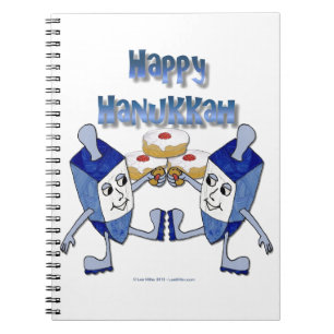 Gelukkig Hanukkah Dansende Dreidels Gelei Donut Notitieboek
