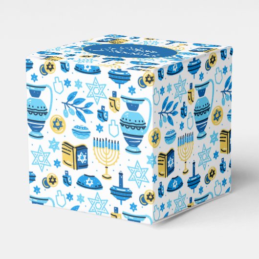 Gelukkig Hanukkah Favor Box Bedankdoosjes (Voorkant Zijde)