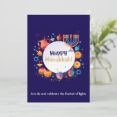 Gelukkig Hanukkah-feest Joodse feestdag Gouden Men Kaart (Staand voorkant)