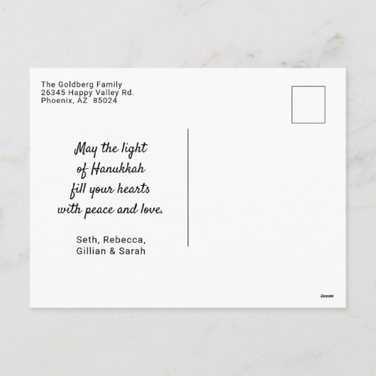 Gelukkig Hanukkah Foto Vakantie Ansichtkaart Feestdagenkaart (Achterkant)