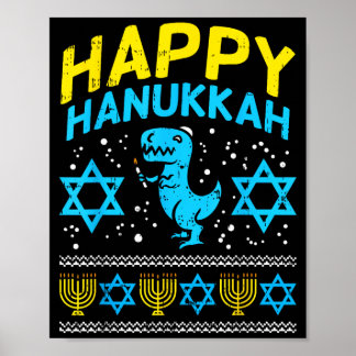 Gelukkig Hanukkah Jewi-Rex Lelijk Chanukah Trui Jo Poster
