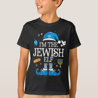 Gelukkig Hanukkah Joodse Elf Familie Groep Kerstmi T-shirt