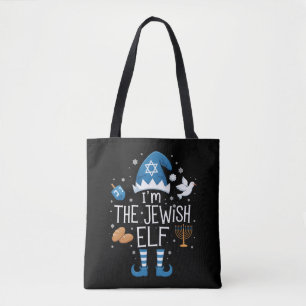 Gelukkig Hanukkah Joodse Elf Familie Groep Kerstmi Tote Bag