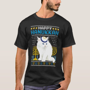 Gelukkig Hanukkah Kat Joodse Feestdag Lelijke Hanu T-shirt
