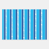 GELUKKIG HANUKKAH Liefde Licht Lachen Blauw & Wit Inpakpapier Vel (Voorkant 3)