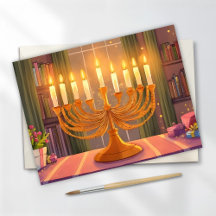 Gelukkig Hanukkah Menora Kaarsen Olie Schilderij