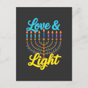 Gelukkig Hanukkah Menorah Lichten Viering Briefkaart