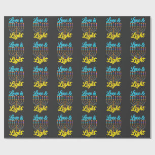 Gelukkig Hanukkah Menorah Lichten Viering Cadeaupapier