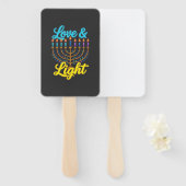 Gelukkig Hanukkah Menorah Lichten Viering Handwaaier (Voorkant en achterkant)