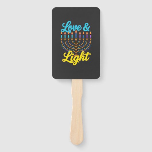 Gelukkig Hanukkah Menorah Lichten Viering Handwaaier (Voorkant)