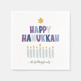 Gelukkig Hanukkah Monogram Feestservetten Servet