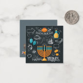 Gelukkig Hanukkah Notitiekaartje (Voorkant / Achterkant in situ)