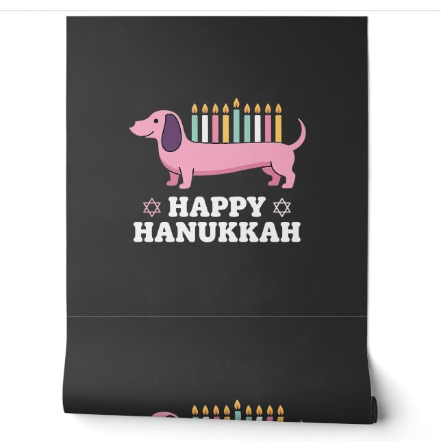Gelukkig Hanukkah Saushond Hond Behang (Afrollen)
