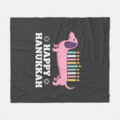 Gelukkig Hanukkah Saushond Hond Fleece Deken (Voorkant (Horizontaal))