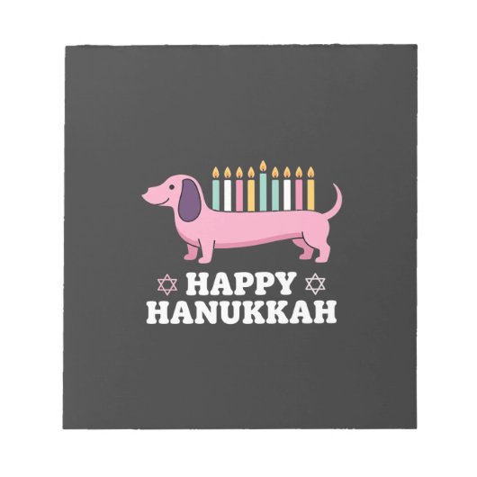 Gelukkig Hanukkah Saushond Hond Notitieblok (Voorkant)