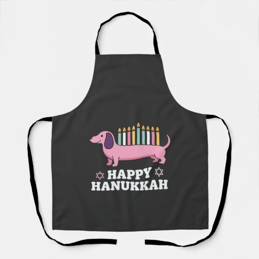 Gelukkig Hanukkah Saushond Hond Schort (Voorkant)