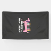 Gelukkig Hanukkah Saushond Hond Spandoek (Horizontaal)