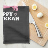 Gelukkig Hanukkah Saushond Hond Theedoek (Quarter Fold)