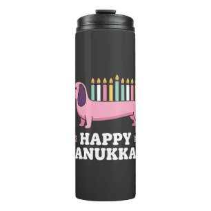 Gelukkig Hanukkah Saushond Hond Thermosbeker