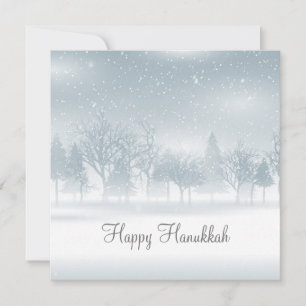 Gelukkig Hanukkah Sneeuw Landschap Natuur Mooie Jo Feestdagenkaart