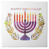Gelukkig Hanukkah-tegel Tegeltje (Voorkant)