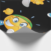 Gelukkig Hardloop Emoji Cartoonloper Cadeaupapier (Hoek)