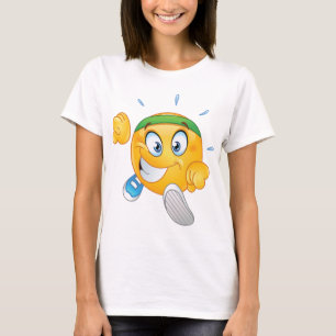 Gelukkig Hardlopen Emoji Cartoon Hardloper T-shirt