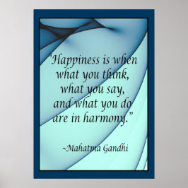 Gelukkig Harmony Gandhi Quote Poster