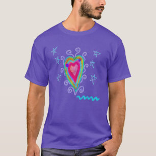 Gelukkig Hart Abstracte Kunst om te Dragen T-shirt