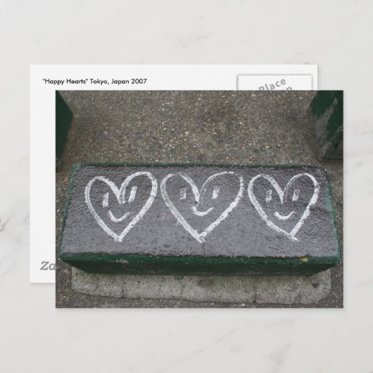 Gelukkig hart briefkaart (Voorkant / Achterkant)