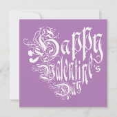 Gelukkig hart op de dag van de Valentijn in wit op Feestdagenkaart (Voorkant)