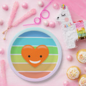 Gelukkig hart papieren bordje (Feest)