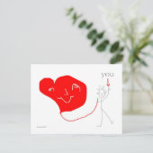 gelukkig hart rode ballon briefkaart (Staand voorkant)