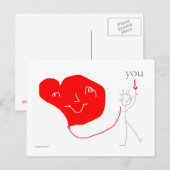 gelukkig hart rode ballon briefkaart (Voorkant / Achterkant)