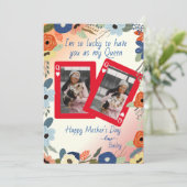 Gelukkig heb je als mijn koningin hond mam Moederd Feestdagenkaart (Staand voorkant)