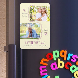 Gelukkig heb je Grandma 2 Foto Moederdag Magneet